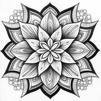 Flower Coloring Pages Mandala Style photo