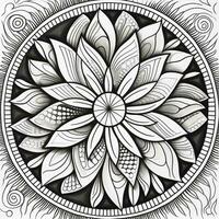 Flower Coloring Pages Mandala Style photo