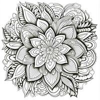 Flower Coloring Pages Mandala Style photo