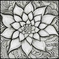 Flower Coloring Pages Mandala Style photo