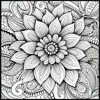 Flower Coloring Pages Mandala Style photo