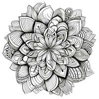 Flower Coloring Pages Mandala Style photo