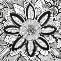 flor colorante paginas mandala estilo foto