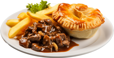 steak and kidney pie png with AI generated.