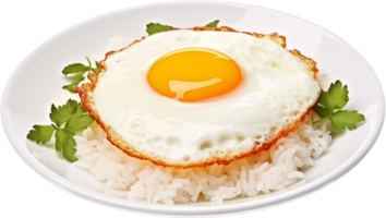 Fried egg with rice png with AI generated.