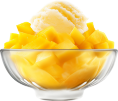 Mango shaved ice png with AI generated.