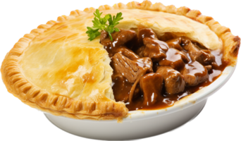 steak and kidney pie png with AI generated.