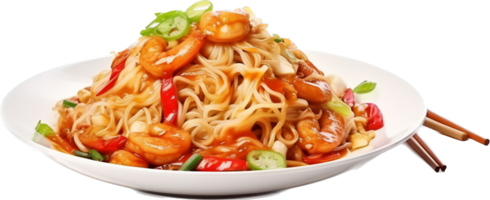 Cantonese Soy Sauce Pan Fried Noodles png with AI generated.