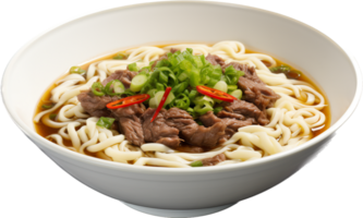 carne de vaca fideos sopa png con ai generado.