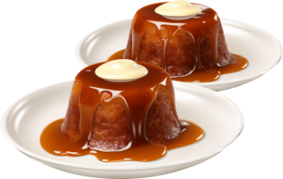 Sticky toffee pudding png with AI generated.