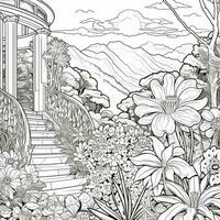 Flower Garden Coloring Pages photo