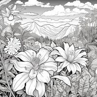 Flower Garden Coloring Pages photo