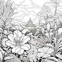 Flower Garden Coloring Pages photo