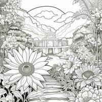 Flower Garden Coloring Pages photo