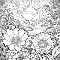 Flower Garden Coloring Pages photo