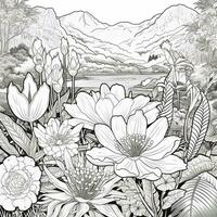 Flower Garden Coloring Pages photo