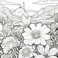 Flower Garden Coloring Pages photo