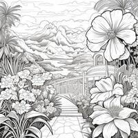 Flower Garden Coloring Pages photo