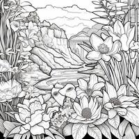 Flower Garden Coloring Pages photo