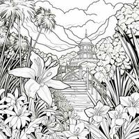 Flower Garden Coloring Pages photo