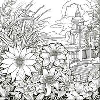 Flower Garden Coloring Pages photo