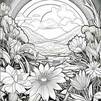 Flower Garden Coloring Pages photo