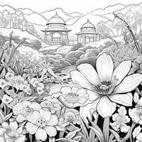 Flower Garden Coloring Pages photo