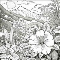 Flower Garden Coloring Pages photo