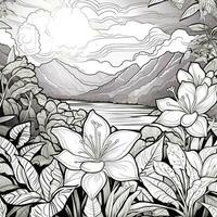 Flower Garden Coloring Pages photo