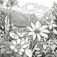 Flower Garden Coloring Pages photo