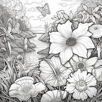 Flower Garden Coloring Pages photo