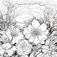 Flower Garden Coloring Pages photo