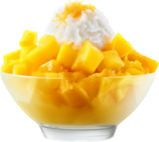 Mango shaved ice png with AI generated.