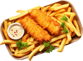 Fisch und Chips png mit ai generiert.