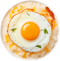 Fried egg with rice png with AI generated.