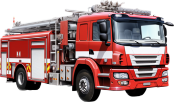 Firetruck png with AI generated.