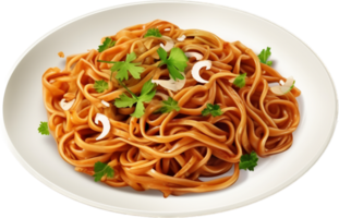 cantonese soia salsa padella fritte tagliatelle png con ai generato.