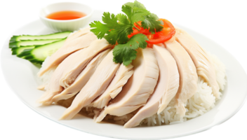 Hainanese chicken png with AI generated.