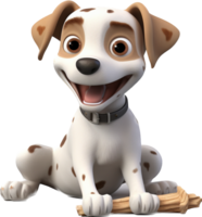 Dog with a bone png with AI generated.