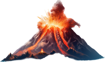 Volcano png with AI generated.