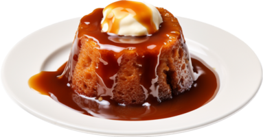 gluant caramel au beurre pudding png avec ai généré.