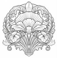 Glass Art Flower Coloring Page Nouveau Art Style photo