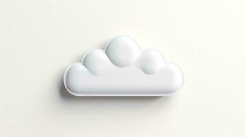 3D white cloud icon minimal style, cloud computing online service, digital technology security concept, Generative AI illustration photo