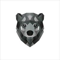 Geometric Bear head Logo Design vector