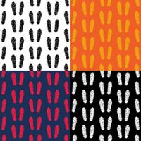 set of seamless patterns with soccer, football boot, sneaker bottom view. Ornament for decoration and printing on fabric. Design element. Vector