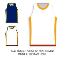 basketball player t shirt color icon. Sports uniform of basketball player. Layout of athletes on field. Vector