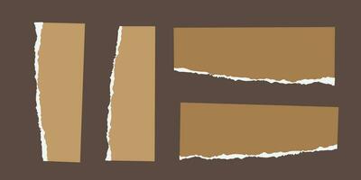 Empty torn paper with tape set.Torn paper edges for background. Ripped paper texture background with area for copy space. vector