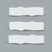 Empty torn paper with tape set.Torn paper edges for background. Ripped paper texture background with area for copy space. vector