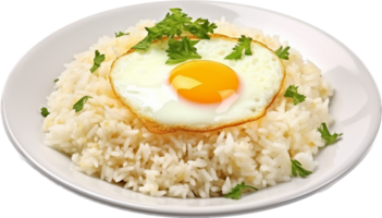 Fried egg with rice png with AI generated.