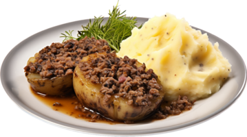 Haggis neeps and tatties png with AI generated.